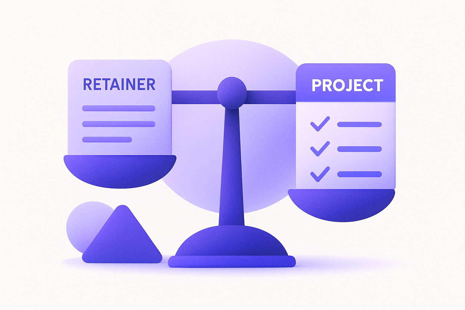 Illustration for the article: Retainer vs Project Work: Which Model Fits Your Agency?